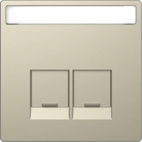 Schneider Electric Merten MTN4574-6033 Fedlap, 2xRJ45 aljzathoz, feliratozható, System-D, szahara