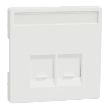 Schneider Electric Merten MTN4574-6037 Fedlap, 2xRJ45 aljzathoz, feliratozható, System-D, mattfehér