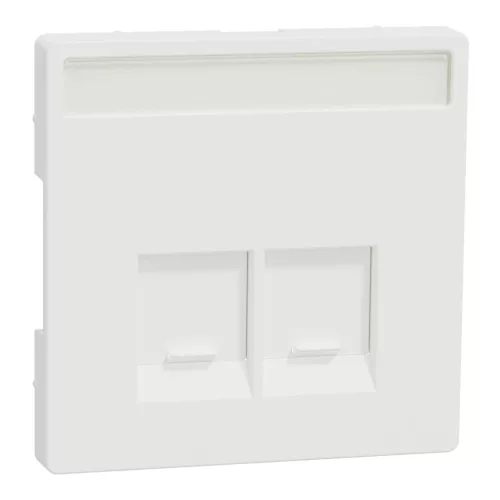 Schneider Electric Merten MTN4574-6037 Fedlap, 2xRJ45 aljzathoz, feliratozható, System-D, mattfehér