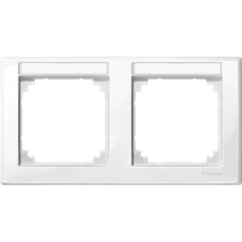  Schneider Electric Merten M-Smart MTN471219 feliratozható kettes keret polárfehér, vízszintes elhelyezéssel - System-M