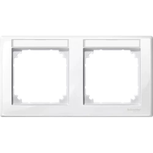 Schneider Electric Merten M-Smart MTN471219 feliratozható kettes keret polárfehér, vízszintes elhelyezéssel - System-M