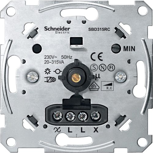 Schneider Merten MTN5136-0000 forgatógombos fényerőszabályzó betét , kapacitív terhelésekhez, 20-315 W AC 250 V, 50 Hz