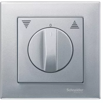   Schneider MTN569860 alumínium burkolat forgatógombos redőnynyomó betétekhez (Merten M-Smart, M-Plan, M-Elegance)