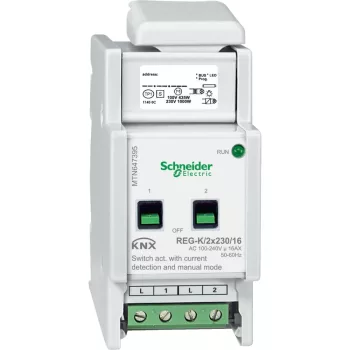  Schneider Electric MTN647395 Merten-KNX REG-K/2x230/16 kapcsolóaktor kézi üzemmóddal és áramérzékeléssel