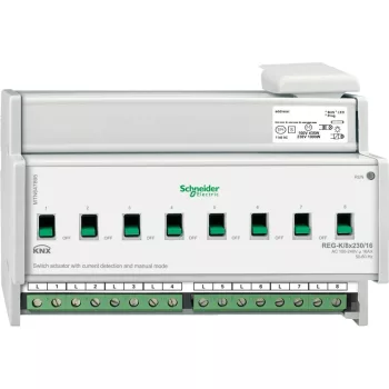   Schneider Electric MTN647895 Merten-KNX REG-K/8x230/16 kapcsolóaktor kézi üzemmóddal és áramérzékeléssel