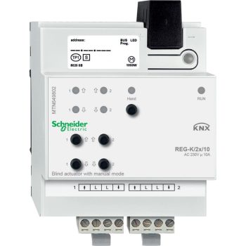   Schneider Electric MTN649802 Merten-KNX REG-K/2x/10 zsalumozgató aktor kézi üzemmóddal