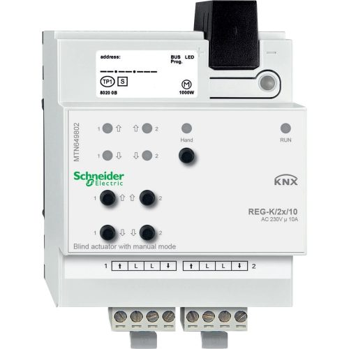 Schneider Electric MTN649802 Merten-KNX REG-K/2x/10 zsalumozgató aktor kézi üzemmóddal