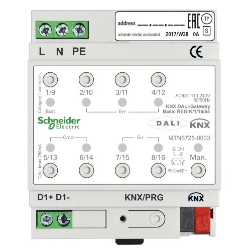 Schneider Electric MTN6725-0003 KNX DALI átjáró Basic REG-K/1/16/64