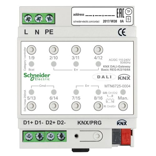 Schneider Electric MTN6725-0004 KNX DALI átjáró Basic REG-K/2/16/64