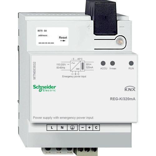 Schneider Electric MTN683832 Merten-KNX REG-K tápegység 320mA szünetmentes tápegység bemenettel