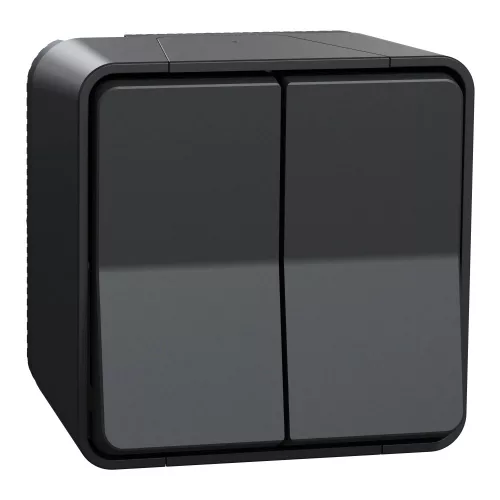 Schneider Mureva Styl MUR35022 kettős váltókapcsoló (106+6) antracitszürke IP55