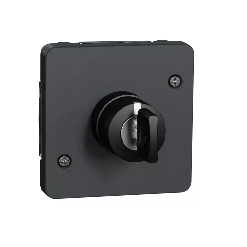 Schneider Mureva Styl MUR35061 kulcsos kapcsoló 3 állású antracitszürke IP55