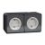 Schneider Electric Mureva Styl MUR36029 IP55 vízmentes földelt dupla csatlakozóaljzat (dugalj) gyermekvédelemmel, csapófedéllel, 2x2P+F, antracitszürke színben, komplett szerelvény, falon kívül, vízmentes (IP55) 16A 250 ( MUR36029 ).