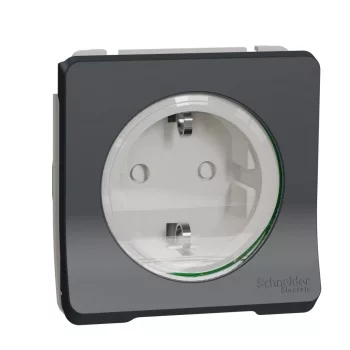   Schneider MUR36134 MUREVA Styl 2P+F csatlakozóaljzat, GYV, csapófedéllel, rugós, antracitszürke