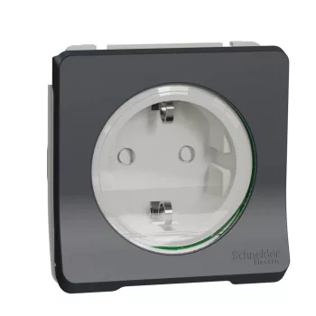   Schneider MUR36135 MUREVA Styl 2P+F csatlakozóaljzat, GYV, csapófedéllel, csavaros, antracitszürke