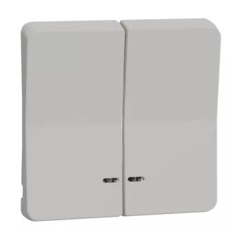 Schneider Mureva Styl MUR39205 kettős billentyű jelzőfényes polárfehér IP55