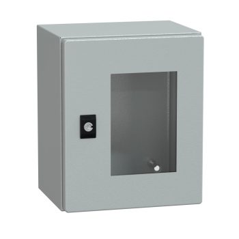   Schneider Electric Spacial CRN NSYCRN325200T Falra szerelhető fém szekrény, Üvegezett ajtóval, 300x250x200, IP66, szerelőlap nélkül, Spacial CRN (Schneider NSYCRN325200T)