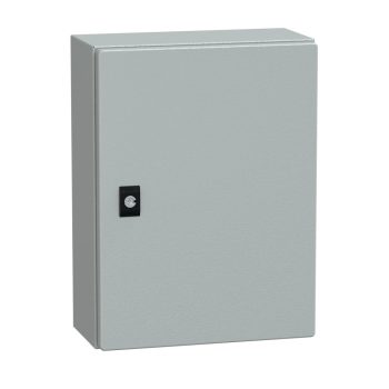   Schneider Electric Spacial CRN NSYCRN43150 Falra szerelhető fém szekrény, Teli ajtóval, 400x300x150, IP66, szerelőlap nélkül, Spacial CRN (Schneider NSYCRN43150)