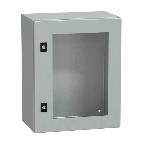 Schneider Electric Spacial CRN NSYCRN54250T Falra szerelhető fém szekrény, Üvegezett ajtóval, 500x400x250, IP66, szerelőlap nélkül, Spacial CRN (Schneider NSYCRN54250T)