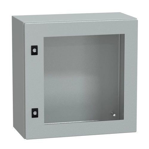 Schneider Electric Spacial CRN NSYCRN55250T Falra szerelhető fém szekrény, Üvegezett ajtóval, 500x500x250, IP66, szerelőlap nélkül, Spacial CRN (Schneider NSYCRN55250T)