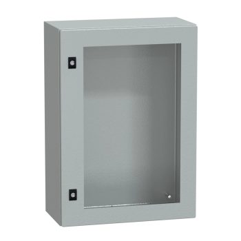   Schneider Electric Spacial CRN NSYCRN75250T Falra szerelhető fém szekrény, Üvegezett ajtóval, 700x500x250, IP66, szerelőlap nélkül, Spacial CRN (Schneider NSYCRN75250T)