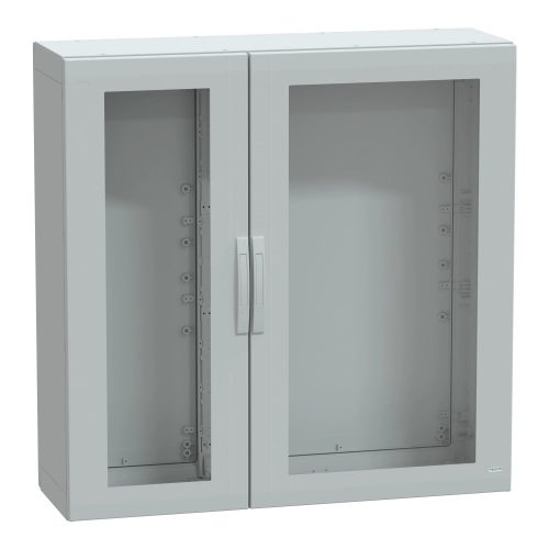 Schneider Electric NSYPLA12124TG Thalassa PLA műanyag álló szekrény, átlátszó ajtóval, 1250x1250x420, IP65, szerelőlap nélkül, 2 ajtós