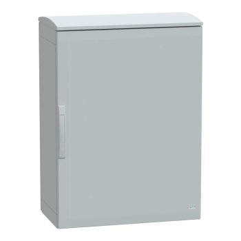   Schneider Electric NSYPLAT1074G Thalassa PLAT műanyag álló szekrény (Nyitott felső és zárt alsó rész), teli ajtóval, 1000x750x420, IP44, szerelőlap nélkül, 1 ajtós