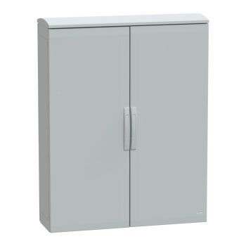   Schneider Electric NSYPLAT12103G Thalassa PLAT műanyag álló szekrény (Nyitott felső és zárt alsó rész), teli ajtóval, 1250x1000x320, IP44, szerelőlap nélkül, 2 ajtós