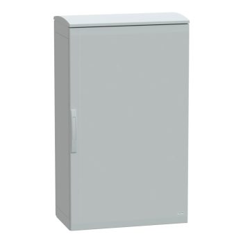   Schneider Electric NSYPLAT1274G Thalassa PLAT műanyag álló szekrény (Nyitott felső és zárt alsó rész), teli ajtóval, 1250x750x420, IP44, szerelőlap nélkül, 1 ajtós
