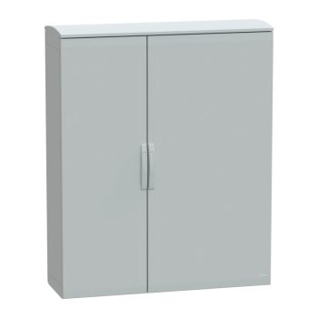   Schneider Electric NSYPLAT15124G Thalassa PLAT műanyag álló szekrény (Nyitott felső és zárt alsó rész), teli ajtóval, 1500x1250x420, IP44, szerelőlap nélkül, 2 ajtós