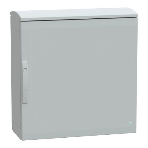 Schneider Electric NSYPLAT773G Thalassa PLAT műanyag álló szekrény (Nyitott felső és zárt alsó rész), teli ajtóval, 750x750x320, IP44, szerelőlap nélkül, 1 ajtós