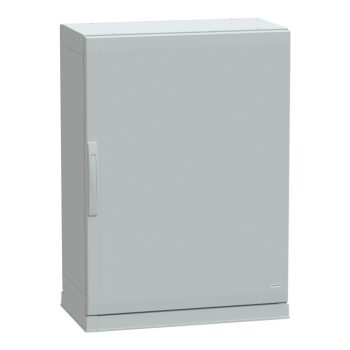   Schneider Electric NSYPLAZ1074G Thalassa PLAZ műanyag álló szekrény (Zárt felső és nyitott alsó rész), teli ajtóval, 1000x750x420, IP54, szerelőlap nélkül, 1 ajtós