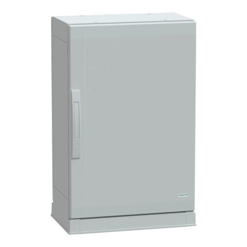 Schneider Electric NSYPLAZ753G Thalassa PLAZ műanyag álló szekrény (Zárt felső és nyitott alsó rész), teli ajtóval, 750x500x320, IP54, szerelőlap nélkül, 1 ajtós