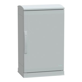   Schneider Electric NSYPLAZT753G Thalassa PLAZT műanyag álló szekrény (Nyitott felső és alsó rész), teli ajtóval, 750x500x320, IP44, szerelőlap nélkül, 1 ajtós