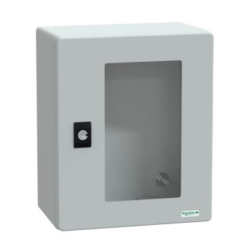   Schneider Electric NSYPLM3025TG Thalassa PLM műanyag szekrény, átlátszó ajtóval, 300x250x160, IP66, szerelőlap nélkül