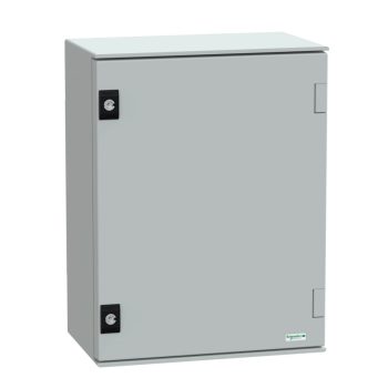   Schneider Electric NSYPLM43PG Thalassa PLM műanyag szekrény, teli ajtóval, 430x330x200, IP66, fém szerelőlappal