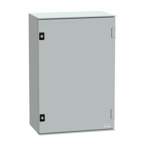 Schneider Electric NSYPLM64PG Thalassa PLM műanyag szekrény, teli ajtóval, 647x436x250, IP66, fém szerelőlappal