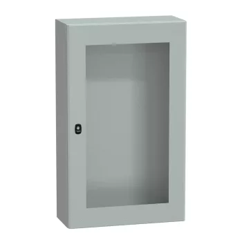   Schneider NSYS3D10625T Spacial S3D Falra szerelhető fém szekrény, Üvegezett ajtóval, 1000x600x250, IP66, szerelőlap nélkül