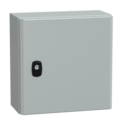 Schneider NSYS3D3315P Spacial S3D Falra szerelhető fém szekrény, Teli ajtóval, 300x300x150, IP66, szerelőlappal