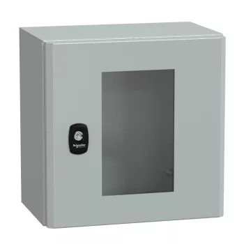   Schneider NSYS3D3320T Spacial S3D Falra szerelhető fém szekrény, Üvegezett ajtóval, 300x300x200, IP66, szerelőlap nélkül