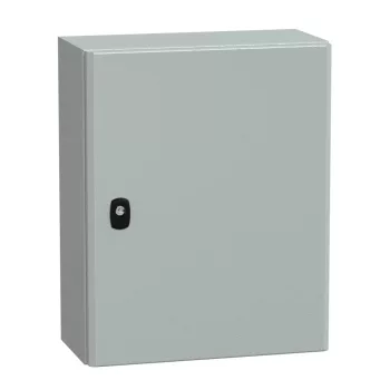   Schneider NSYS3D5420 Spacial S3D Falra szerelhető fém szekrény, Teli ajtóval, 500x400x200, IP66, szerelőlap nélkül