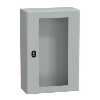   Schneider NSYS3D6420T Spacial S3D Falra szerelhető fém szekrény, Üvegezett ajtóval, 600x400x200, IP66, szerelőlap nélkül