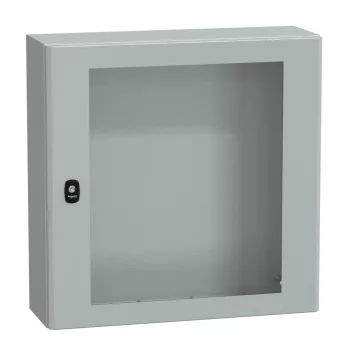   Schneider NSYS3D6620T Spacial S3D Falra szerelhető fém szekrény, Üvegezett ajtóval, 600x600x200, IP66, szerelőlap nélkül