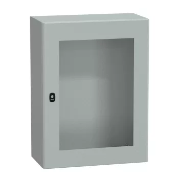   Schneider NSYS3D8630T Spacial S3D Falra szerelhető fém szekrény, Üvegezett ajtóval, 800x600x300, IP66, szerelőlap nélkül