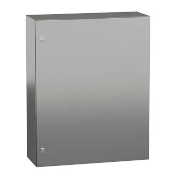   Schneider NSYS3X10830 Spacial S3X Falra szerelhető rozsdamentes acél AISI 304L szekrény, Teli ajtóval, 1000x800x300, IP66, szerelőlap nélkül