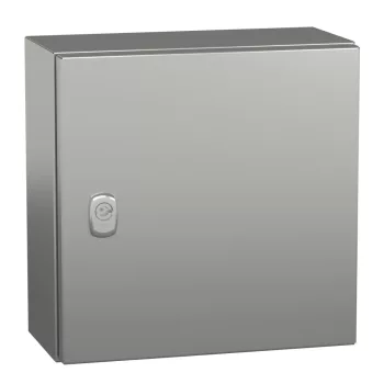   Schneider NSYS3X3315 Spacial S3X Falra szerelhető rozsdamentes acél AISI 304L szekrény, Teli ajtóval, 300x300x150, IP66, szerelőlap nélkül