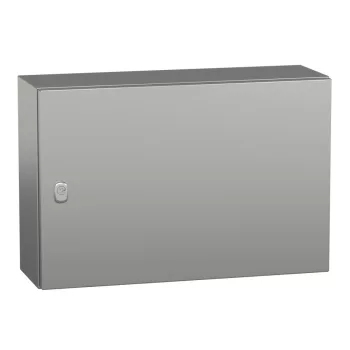   Schneider NSYS3X4620 Spacial S3X Falra szerelhető rozsdamentes acél AISI 304L szekrény, Teli ajtóval, 400x600x200, IP66, szerelőlap nélkül