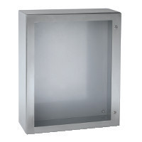 Schneider NSYS3X6420T Spacial S3X Falra szerelhető rozsdamentes acél AISI 304L szekrény, Üvegezett ajtóval, 600x400x200, IP66, szerelőlap nélkül