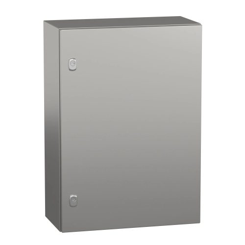 Schneider NSYS3X7525 Spacial S3X Falra szerelhető rozsdamentes acél AISI 304L szekrény, Teli ajtóval, 700x500x250, IP66, szerelőlap nélkül