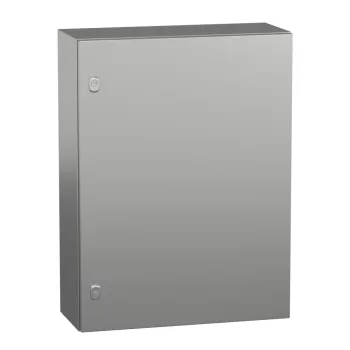   Schneider NSYS3X8625 Spacial S3X Falra szerelhető rozsdamentes acél AISI 304L szekrény, Teli ajtóval, 800x600x250, IP66, szerelőlap nélkül